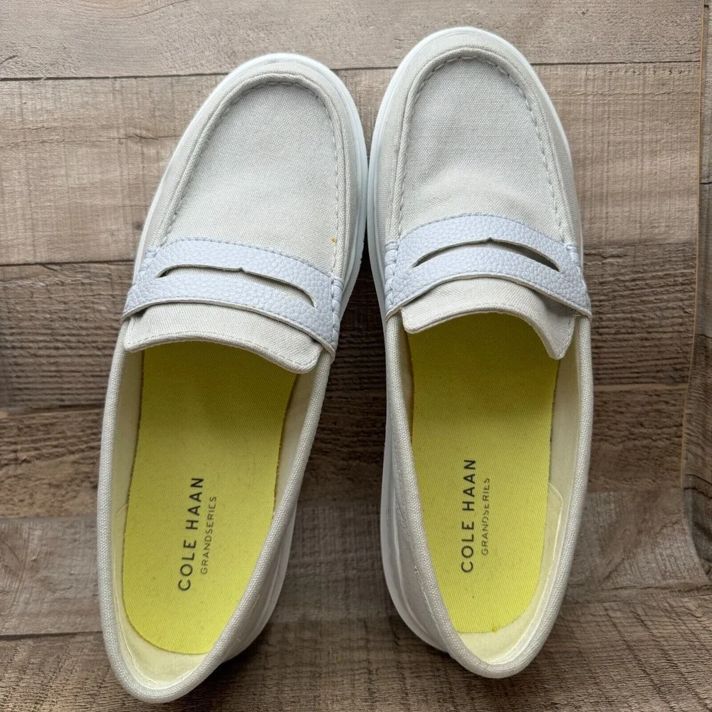 Cole Haan Grandpro Rally Penny Loafer Shoe Womens 10 B White Gray Slip On W25369 - Picture 5 of 12